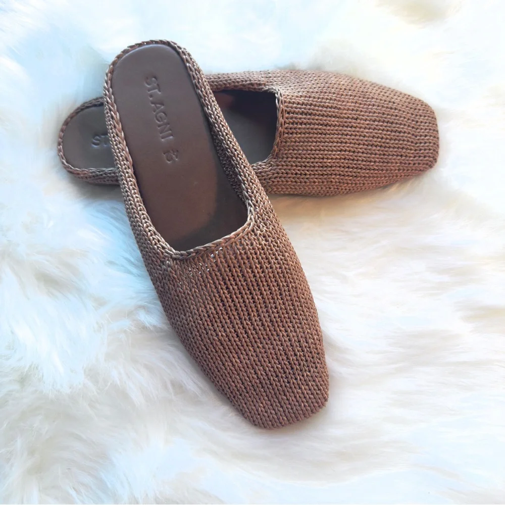 St. Agni Tan Woven Mules - Picture 5 of 6